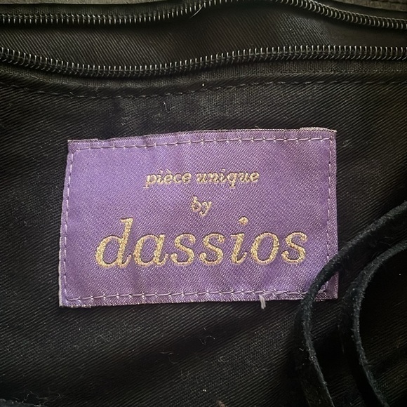 Dassios “Unique Piece” Genuine Leather Luxury Handbag Large Boho Hobo Tassel Bag - Picture 2 of 13